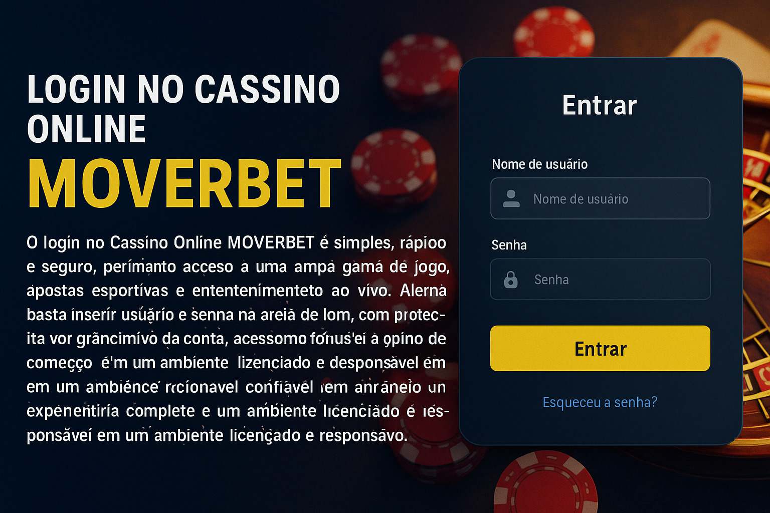 Criar uma nova Conta no plataforma MOVERBET